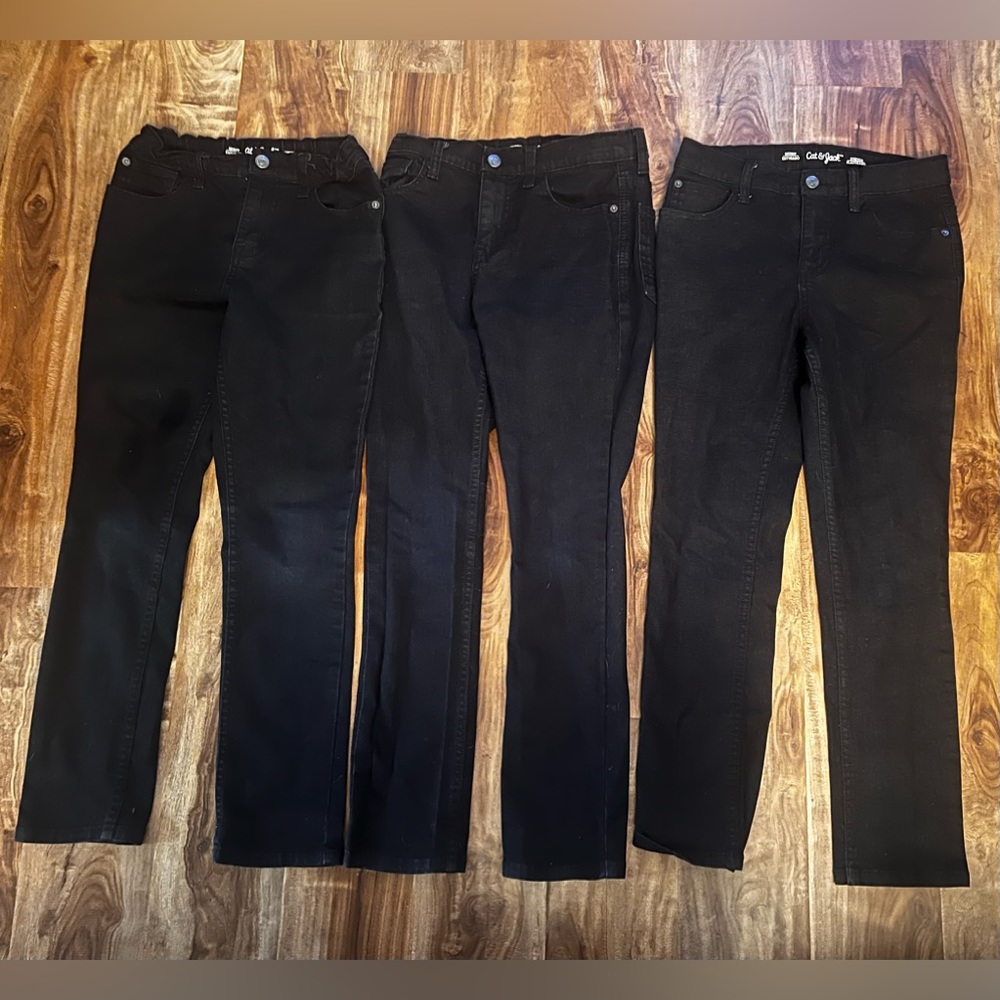 3 pair black skinny jeans size 12